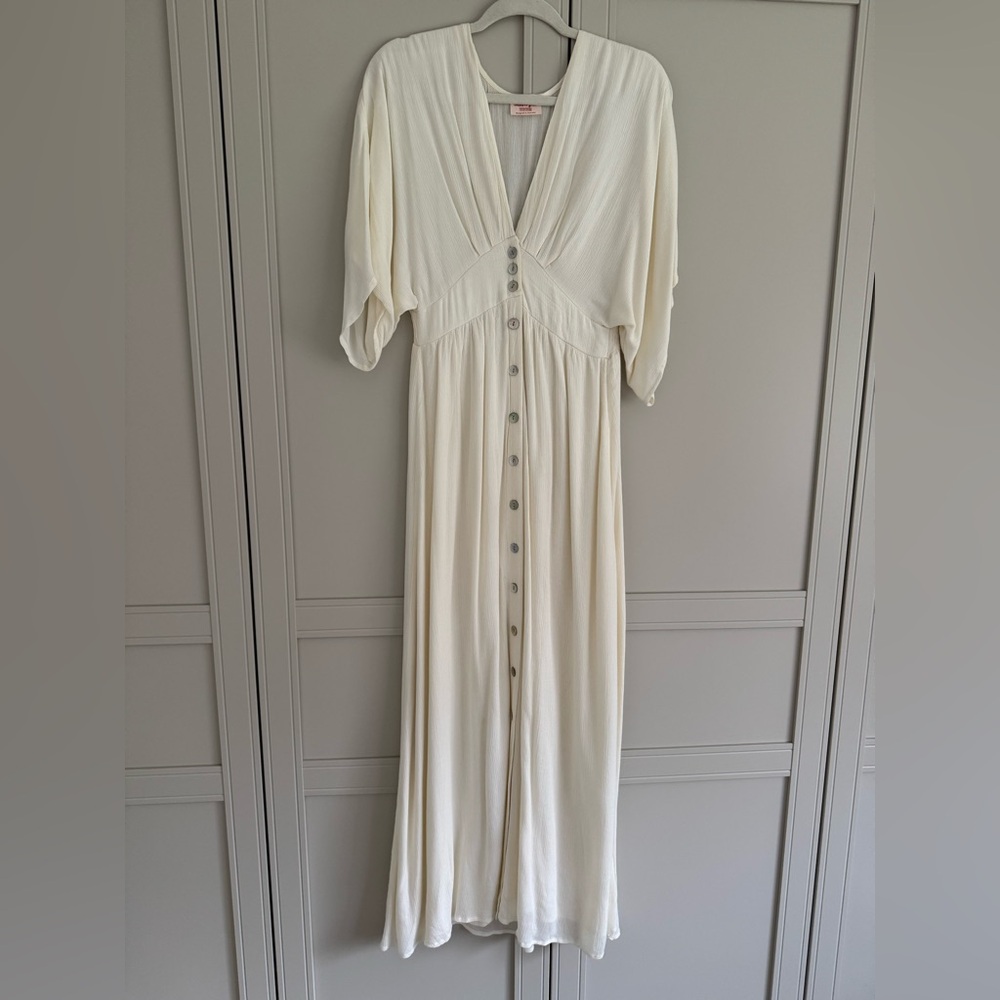 Showpo Ivory Button-Down Maxi Dress